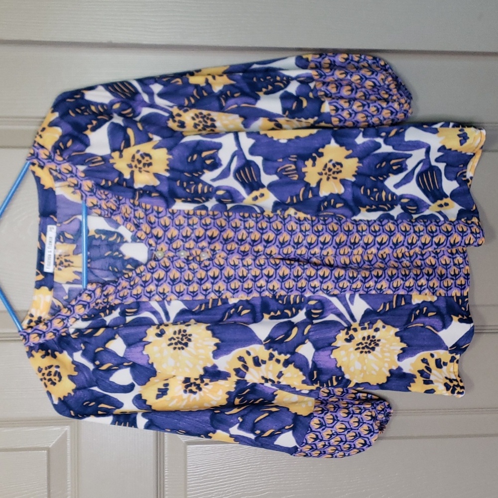 Figueroa & Flower long sleeve boho floral dress size small petite